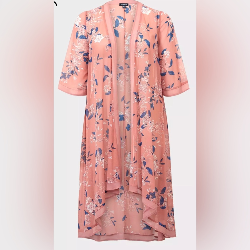 Torrid Chiffon Maxi High-Low Floral Kimono - Picture 7 of 16